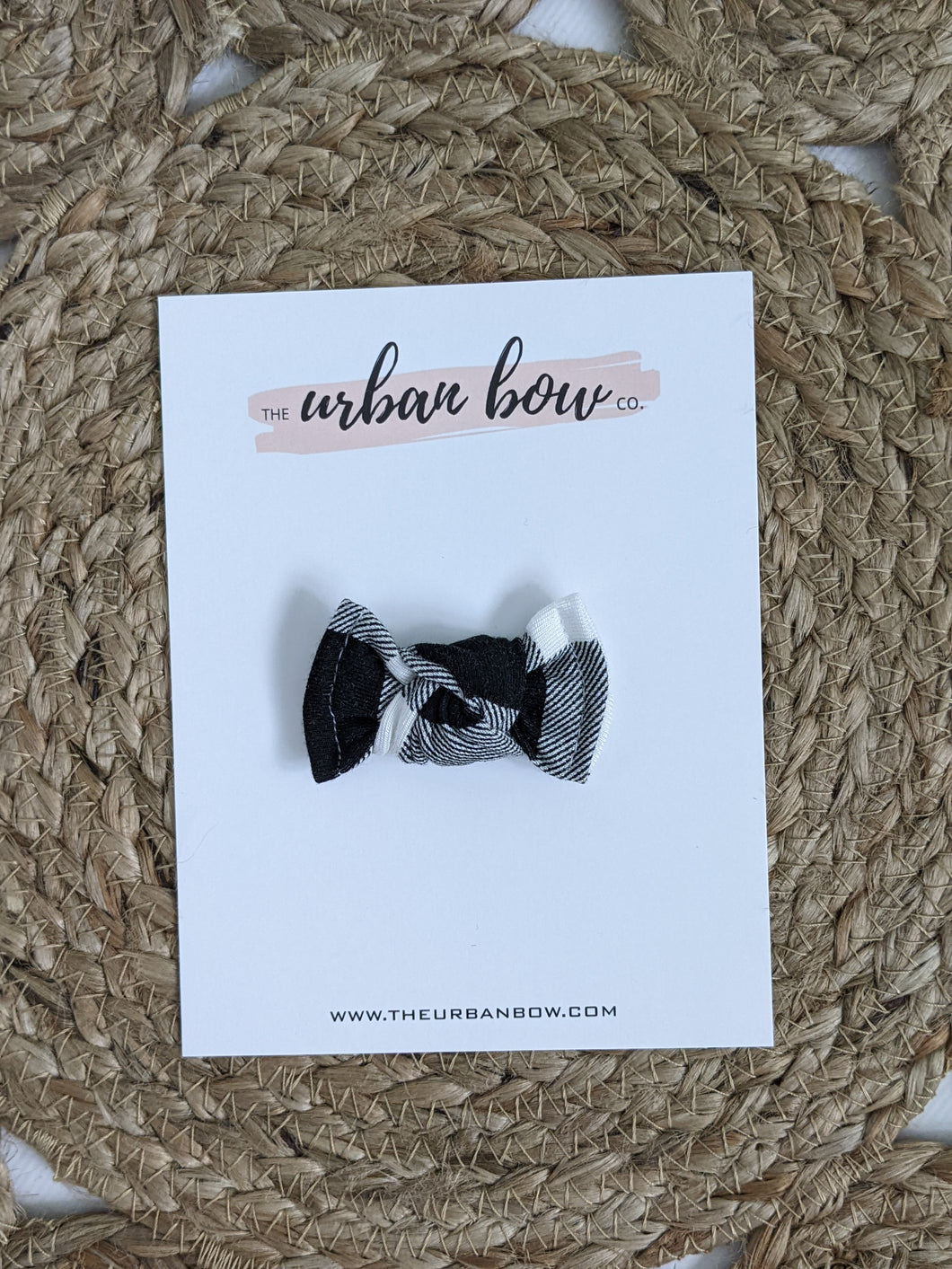 Dark Buffalo Plaid | mini bow